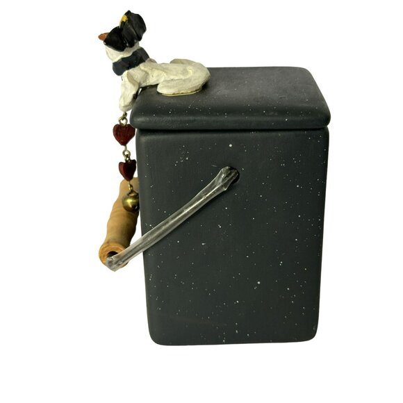 Ceramic Snowman Votive Candle Holder With Lid & Wooden Handle Whimsical Charm - Picture 7 of 7